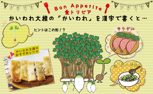 食トリビア かいわれ大根の かいわれ って何 漢字で書くと事実が分かる 食宣伝